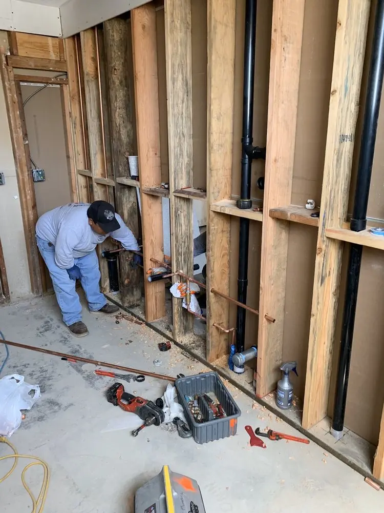 Commercial rough-in plumbing for Water Heater Replacement in Brazos